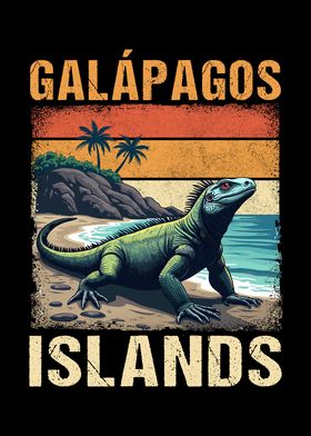 Retro Galapagos Iguana