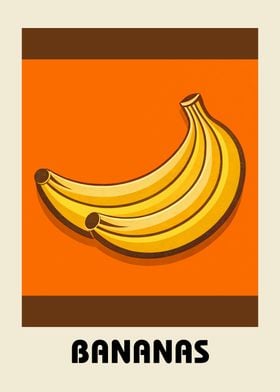 Vintage Banana Poster Bauhaus Style