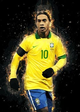 Ronaldinho Gaucho Brazil Soccer Art