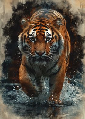 Tiger Watercolor Painting