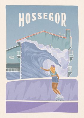 Hossegor Surf Illustration