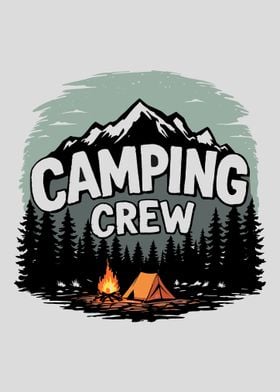 vintage camping crew matching group cool outdoor trip camper Graphic