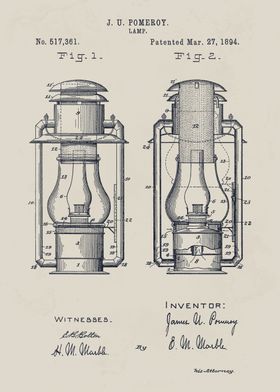 Pomeroy Lamp Patent