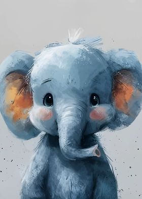 Cute Baby Elephant Illustr