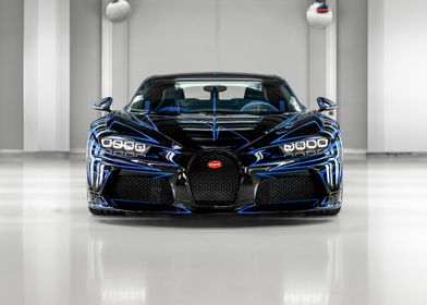 Black Bugatti with Blue Stripes