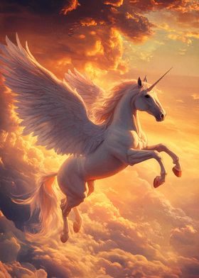 Winged Unicorn in Flight