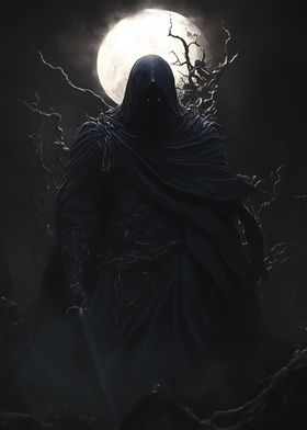 Dark Figure in Moonlight