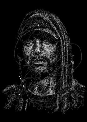 Eminem White Line Portrait