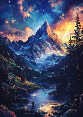 Mountain Sunset Landscape