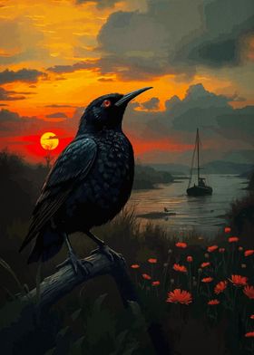 Blackbird Sunset