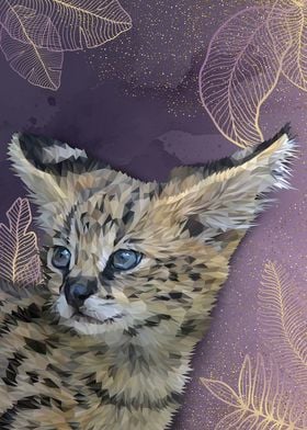 Low Poly Serval Kitten