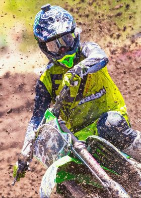 Motocross Rider in Action