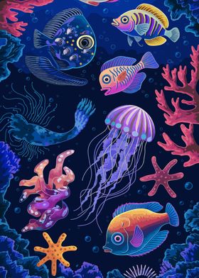 Underwater Life Illustration