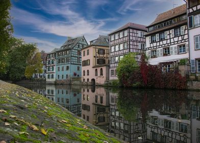 Canalside Houses near the Canal - Petite France - Strasbourg, Alsace, France