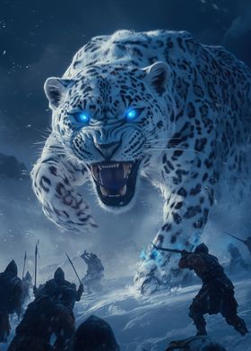 Snow Leopard Attack