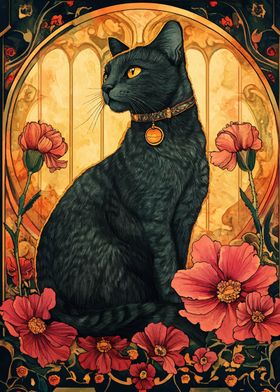 Black Cat Art Deco