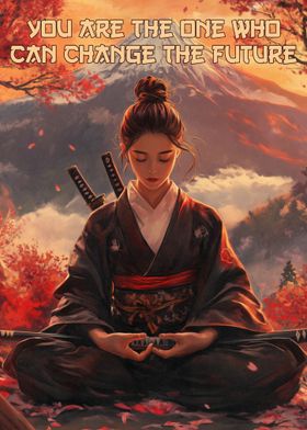 Samurai Woman Meditation