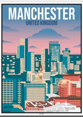 Manchester Skyline Poster