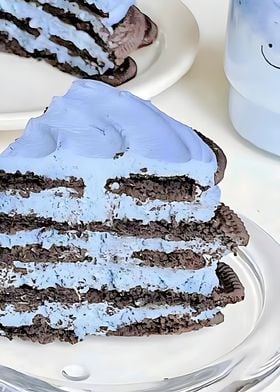 Blue Frosting Chocolate Cake