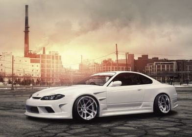 White Nissan 240SX