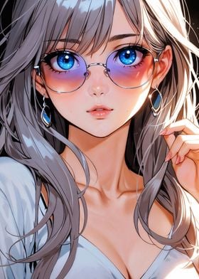 Anime Girl with Glasses