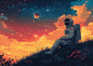 Astronaut Contemplating Stars