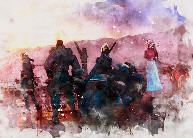 FF VII Watercolor Fan art