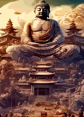 Buddha Temple Illustration