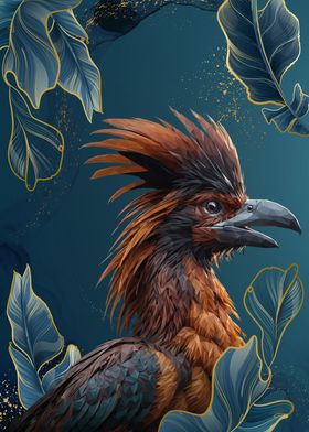 Hoatzin with Leaves