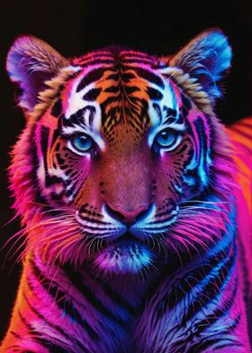 Blacklight Tiger Cub Portrait