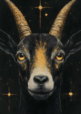 Golden Goat Portrait