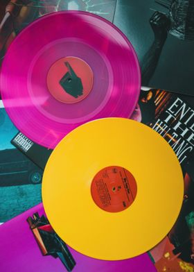 Pink and Yellow Vinyl Records