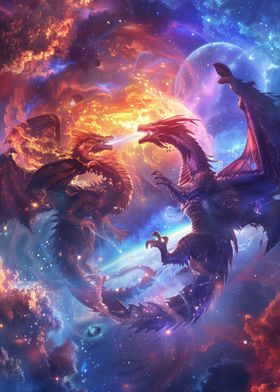 Epic Space Dragon Battle