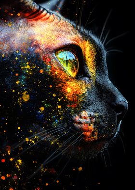 Sphynx Cat Eye with Colorful Splashes