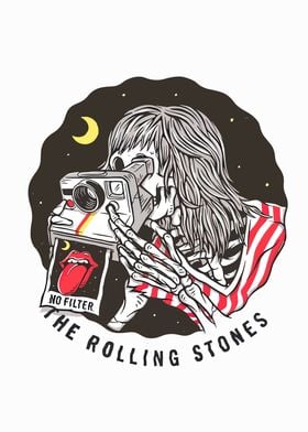 Rolling Stones Skeleton Polaroid