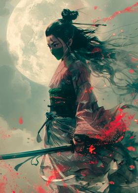 Samurai Woman with Sword