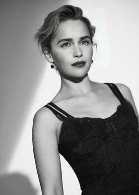 Emilia Clarke Black and White Portrait