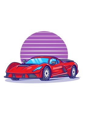 Red Sports Car Illustration