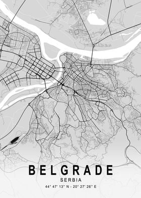 Belgrade Light City Map