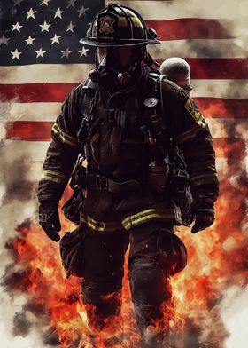 Firefighter in Flames