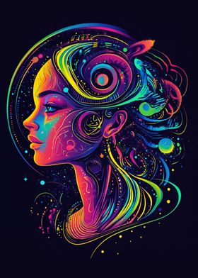 Neon Woman Galaxy