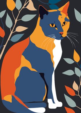 Calico Cat Illustration