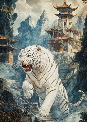 White Tiger Asian Landscape