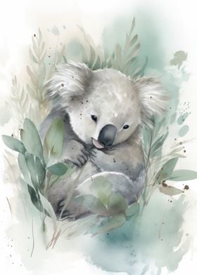 Koala Watercolor Painting