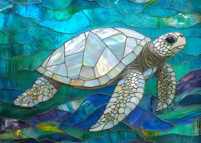 Stained Glass Sea Turtle