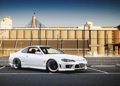 White Nissan Silvia S15