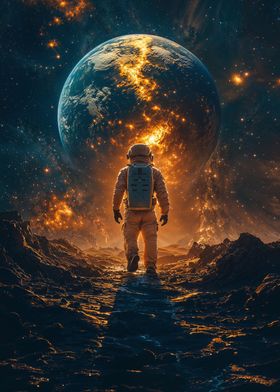 Astronaut Facing Earth