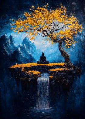 Buddha Meditation Waterfall