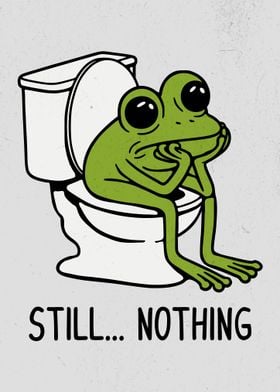 Funny Frog on Toilet