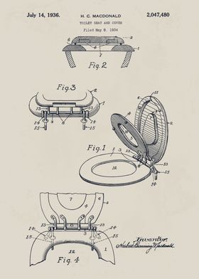 Toilet Seat Patent Drawing